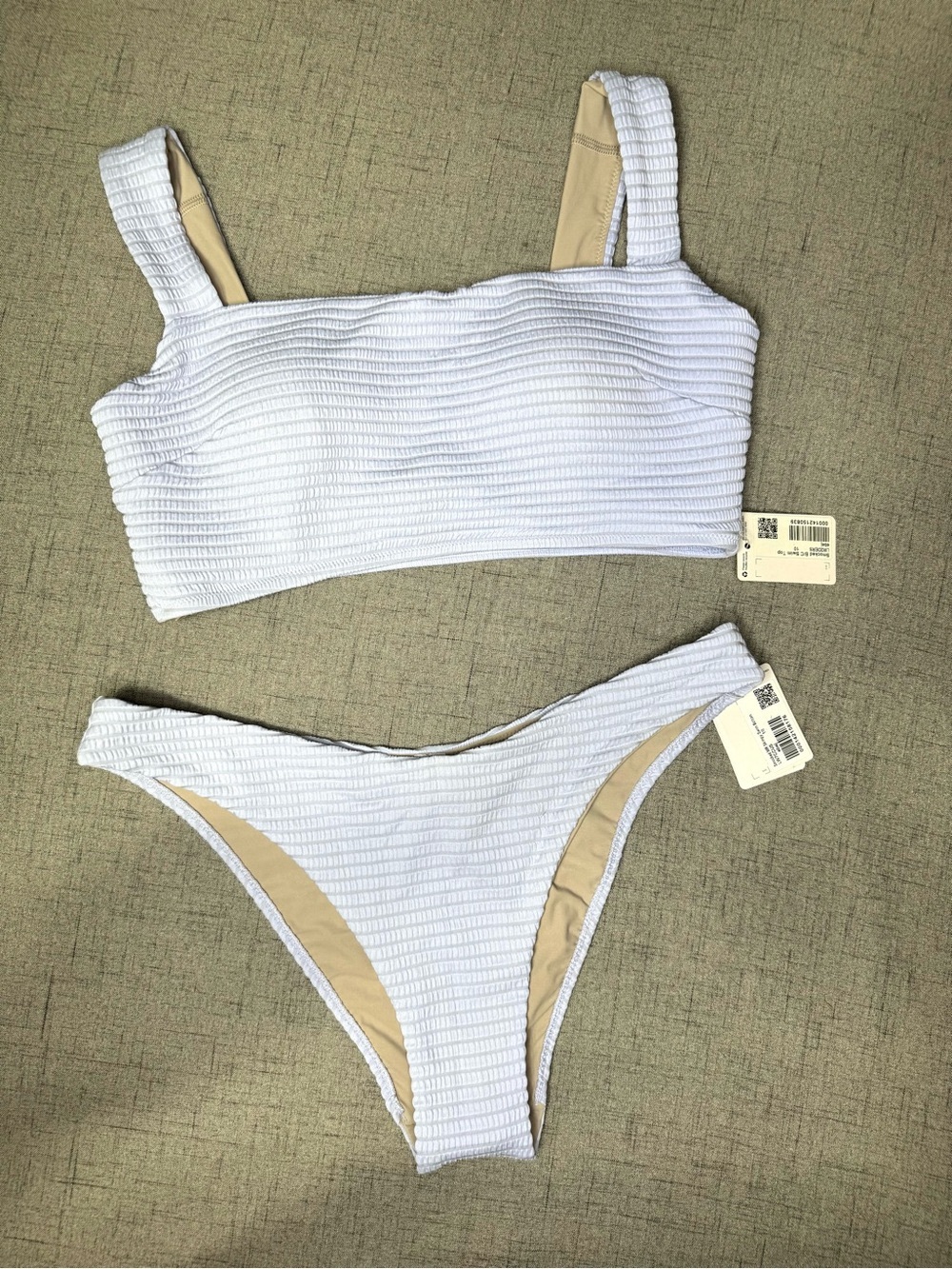 Lululemon Smocked Bikini Swimsuit 2 PC Set Pastel Blue Size 10 Medium NWT - Picture 5 of 11